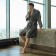 Wafel dressing gown men's elongated Ethel "BOHO" size 46-48, color is light gray, 100% cotton, 290 g/m2