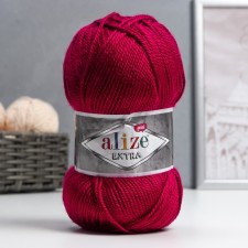 Extra yarn 100% acrylic 220m/100g (48 dark fuchsia)
