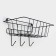 Basket with 3 hooks, 37 × 20 × 19.5 cm, black color