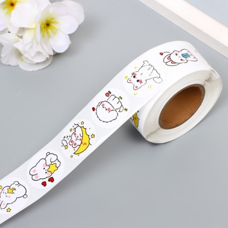 Stick Paper "Cute" d = 2.5 cm 500 pcs in a rolon 3x6x6 cm-4