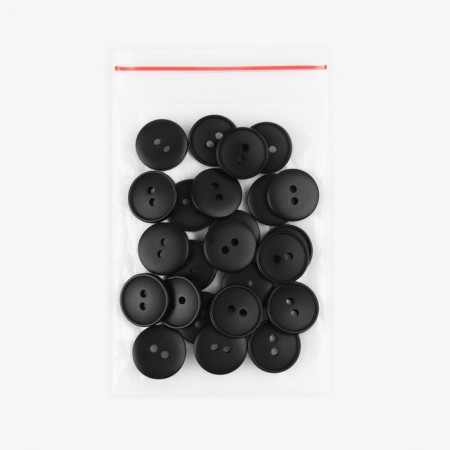 Button, 2 punctures, d = 15 mm, black color-3
