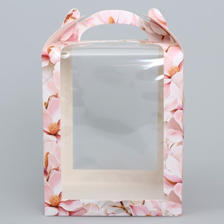 Box for cake, confectionery packaging, Sakura, 15 x 15 x 18 cm-1