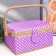 Casket for needlework "White peas on lilac" 13x17.5x24 cm