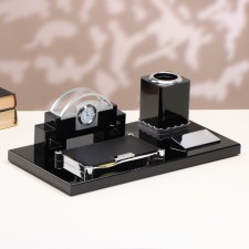 Table set 4V1 with a business card and clock, 34x17x13 cm