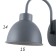 Sconces 1669/1gy e27 40W gray 15x22.5x21 cm
