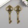 Decor Metal for creativity "Key with crown" under brass (G0111) 8x3 cm