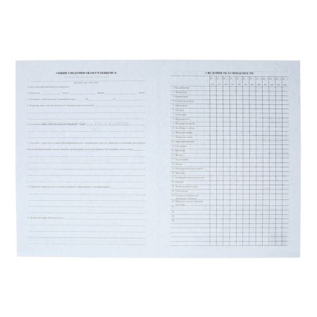 Personal card of the student A4, 2 sheets, offset 120 g/m²-1