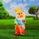 Garden figure "Dwarf with carrots" 36cm