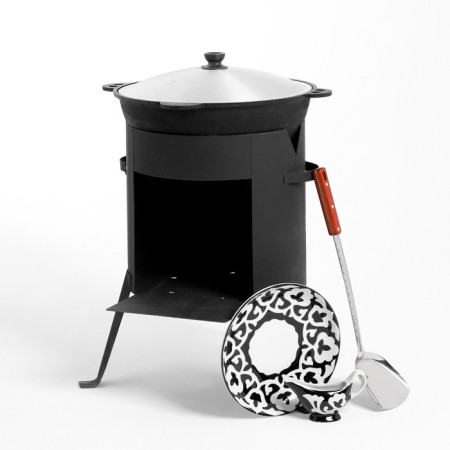 Set for pilaf 5 items, cauldron 10l, stove for cauldron, saucer, frog 28cm, Schumovka 45cm-4
