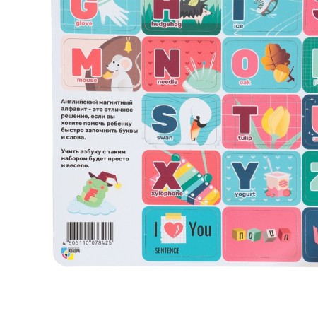 Magnetic "English" alphabet with pictures, 21x15 cm-2