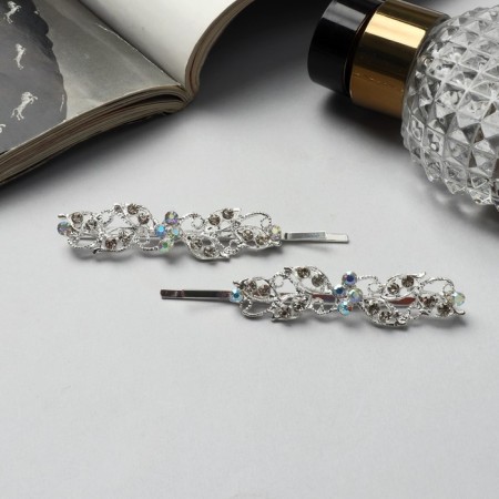 Invisibility for hair "Samantha" (set 2 pcs) 6.5 cm, silver