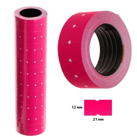 A set of 10 pieces, etiquette of 21x12mm, rectangular, raspberry, 500 labels
