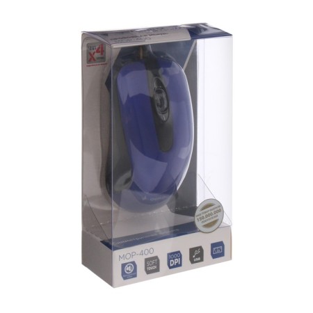 Mouse Gembird Mop-400, wired, optical, silent, 1000 dpi, USB, black and blue-6