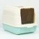 The toilet is closed with a folding top of 36 x 51 x 34 cm, blue
