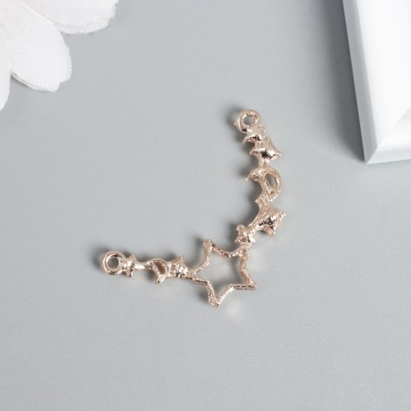 Decor for creativity Metal 2 ears "Star and months" gold 2.3x3.3 cm-2