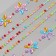 Sticker of rhinestones plastic tattoo on the body "Flower application" Color set 2 sheets 18x8 cm