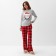 Pajama New Year's Women's KAFTAN "Santa", red/gray color, size 40-42