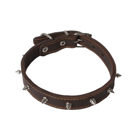 Color Leather two-layer with spikes, Osh 44-53 x 3 cm, Mix of flowers