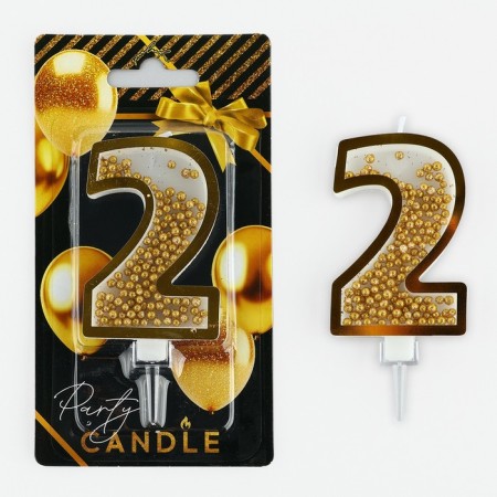 A candle for a cake, a figure with a shaker "2", 9.6 x 4.4 cm.-3