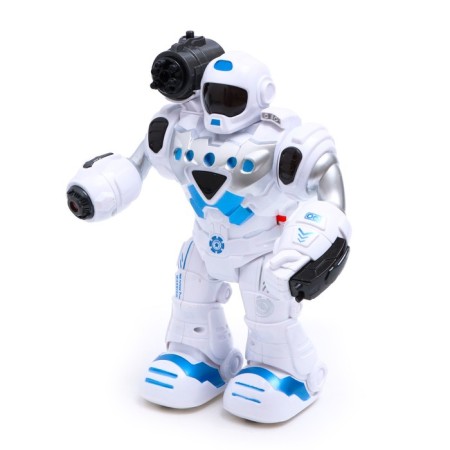 Robot "Hero", light and sound effects, works from batteries, blue color-1