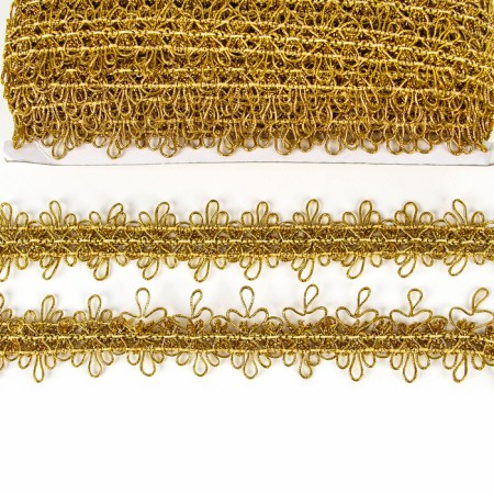 Braid with stripes “gold”, width 4 cm, in package 25 m-2