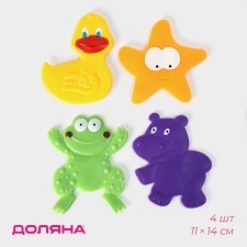 A set of rugs of anti -excessive rods on the suction cups of the Zoo Dolyan, 4 pcs, 11 × 14 cm