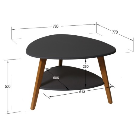 Brooklyn Commerce table, 780x770x500, graphite/oak light-1