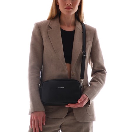 Women's bag over the shoulder Textura, small size, black color-8
