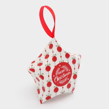 Folding New Year's box "Star of balls" 7 x 5.5 x 2 cm-2