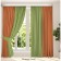 Set of curtains "Canvas", size 200x250 cm, 2 pcs, olive color, orange