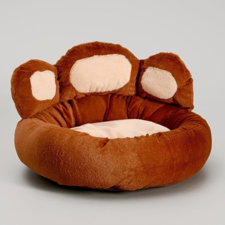 Lynchka "Paw", 40 x 22 cm, artificial fur, mix of flowers-4