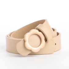 Building belt, width 2.3 cm, clove buckle, beige color