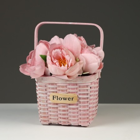 Wicker basket, 15 x 15 x 12/24 cm, Roy, sequoia