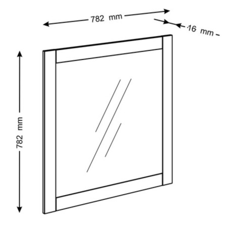 Square wall mirror "Sirius", 782 × 782 mm, color of the oak wenge-3