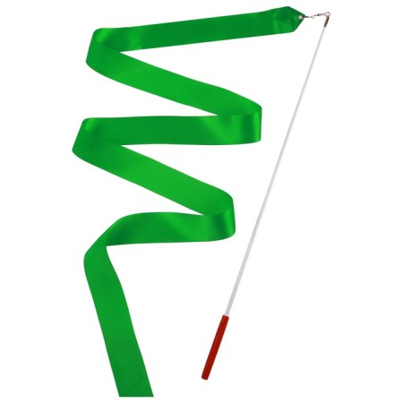 Ribbon for rhythmic gymnastics with a stick Grace dance, 2 m, green color-2