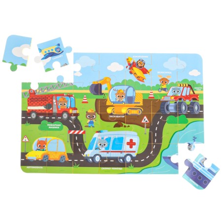 Soft puzzle for babies "Transport", 28 parts, crumb I-7
