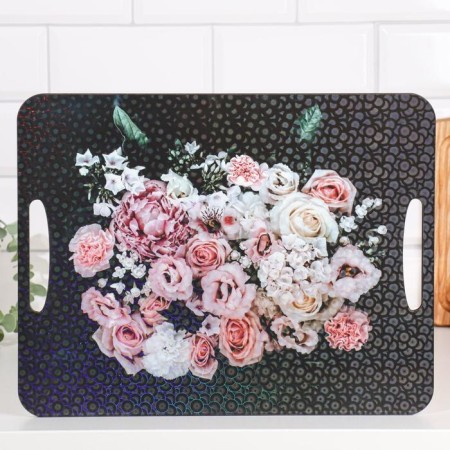 Defense and serving board -Podods "bouquet of roses" 36x28 cm