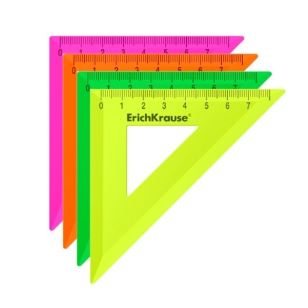 Triangle 45*/ 7 cm Erichkrause Neon Solid, plastic, mix of 4 colors, in a box-display box-1