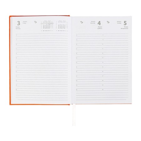 Dated diary 2024, A5, 176 sheets, Attomex.even, Bumvinyl cover, Lasse, Blok 70 g/m2, Orange-11
