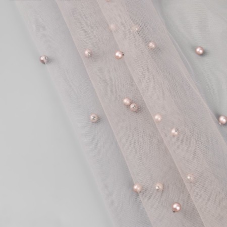 Mesh with beads, 150 cm, 1 ± 0.2 m, beige color-2