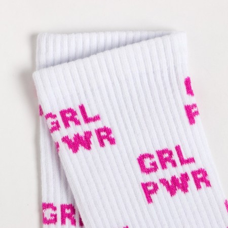 Socks grl pwr, white color, size 23-25 ​​(37-40)-2