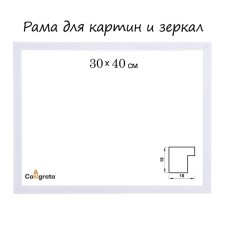 Frame for paintings (mirrors) 30 x 40 x 1.8 cm, plastic, calligrata 641861, white