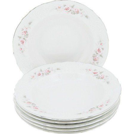 Dining set 6/24 Bernadotte, decor “Pale roses, platinum layout”, 24 items-1