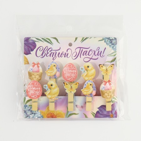 A set of clothespins for decorating the willow "Light Easter!", 10 x 12 cm.-7