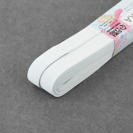 Knitted elastic, 15 mm, 10 ± 0.5 m, white color-1