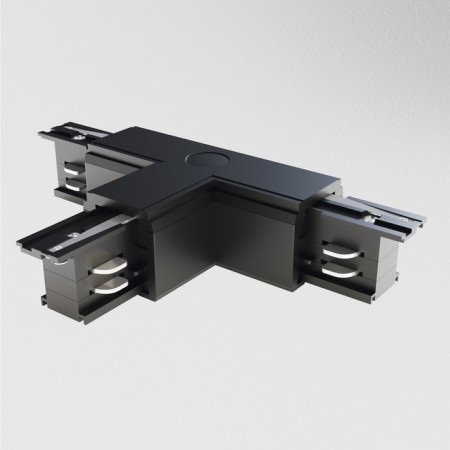 The T-shaped connector for the Technical Tract-31b-R, right-line, 16.6x9.9x3.2 cm, black color is black-1