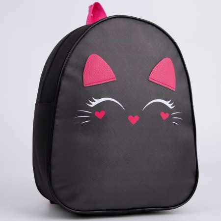 Baby backpack for girls made of artificial leather "Cat", 30x25 cm-1