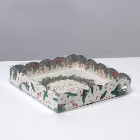 Box Box with PVC lid "Bant", 15 x 15 x 3 cm, new year-2