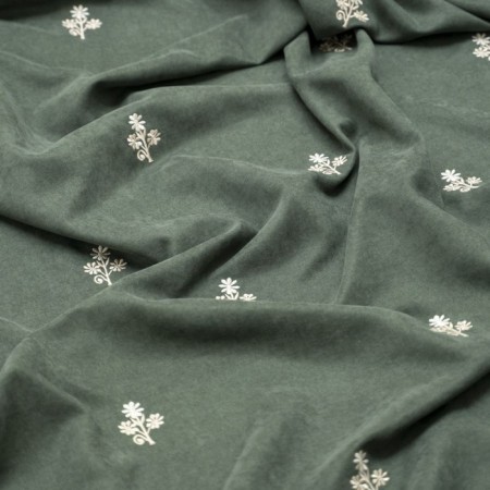 Set of curtains "Ginko", size 145x270 cm, emerald color-2