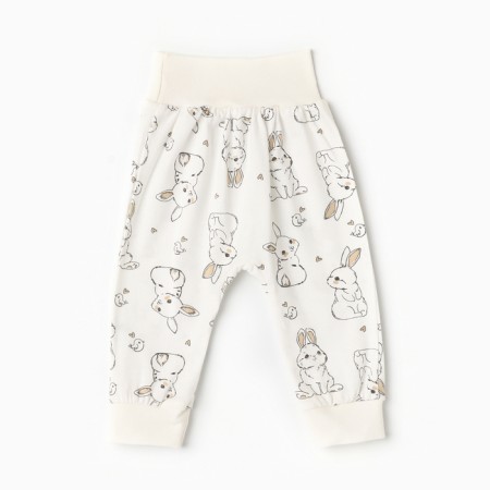 Children's sliders "Antoshka", white color/bunnies, height 74-3